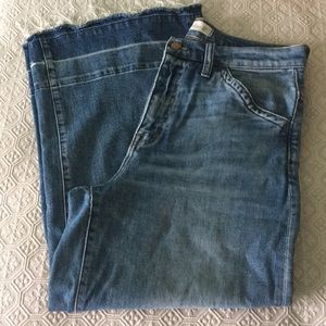 Madewell Wide Leg Crop Jean w Let Down Hem sz 29